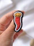 Spilla ricamata - Cornicello